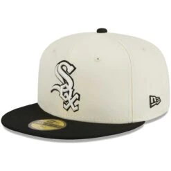Men's Chicago White Sox New Era Stone/Black Chrome 59FIFTY Fitted Hat
