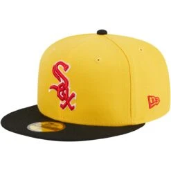 Men's Chicago White Sox New Era Yellow/Black Grilled 59FIFTY Fitted Hat -CapNation Shop black chicago white sox grilled 59fifty fitted hat ss5 p 200006664pv 3u fofjonaylrnj8xsdd5hov 2c29qfaitirtdmq0jqpk