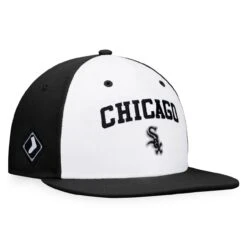 Men's Chicago White Sox Fanatics Branded White/Black Iconic Color Blocked Fitted Hat