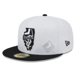 Men's Chicago White Sox New Era White/Black State 59FIFTY Fitted Hat
