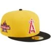 Men's Los Angeles Angels New Era Yellow/Black Grilled 59FIFTY Fitted Hat -CapNation Shop black los angeles angels grilled 59fifty fitted hat ss5 p 200006672pv 1u rgxx07qxfrtddvb4lnrdv athrlinammw4rewlyfib