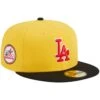 Men's Los Angeles Dodgers New Era Yellow/Black Grilled 59FIFTY Fitted Hat -CapNation Shop black los angeles dodgers grilled 59fifty fitted hat ss5 p 200006673pv 1u ht5cwf4xhem649dxot6gv hepy6wxt7bkn7meu2mnp