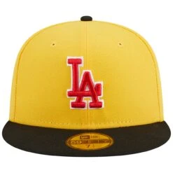 Men's Los Angeles Dodgers New Era Yellow/Black Grilled 59FIFTY Fitted Hat -CapNation Shop black los angeles dodgers grilled 59fifty fitted hat ss5 p 200006673pv 2u ht5cwf4xhem649dxot6gv olewqyt8qh68sfngfwvd