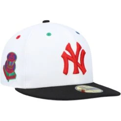 Men's New York Yankees New Era White/Black 1956 World Series Primary Eye 59FIFTY Fitted Hat