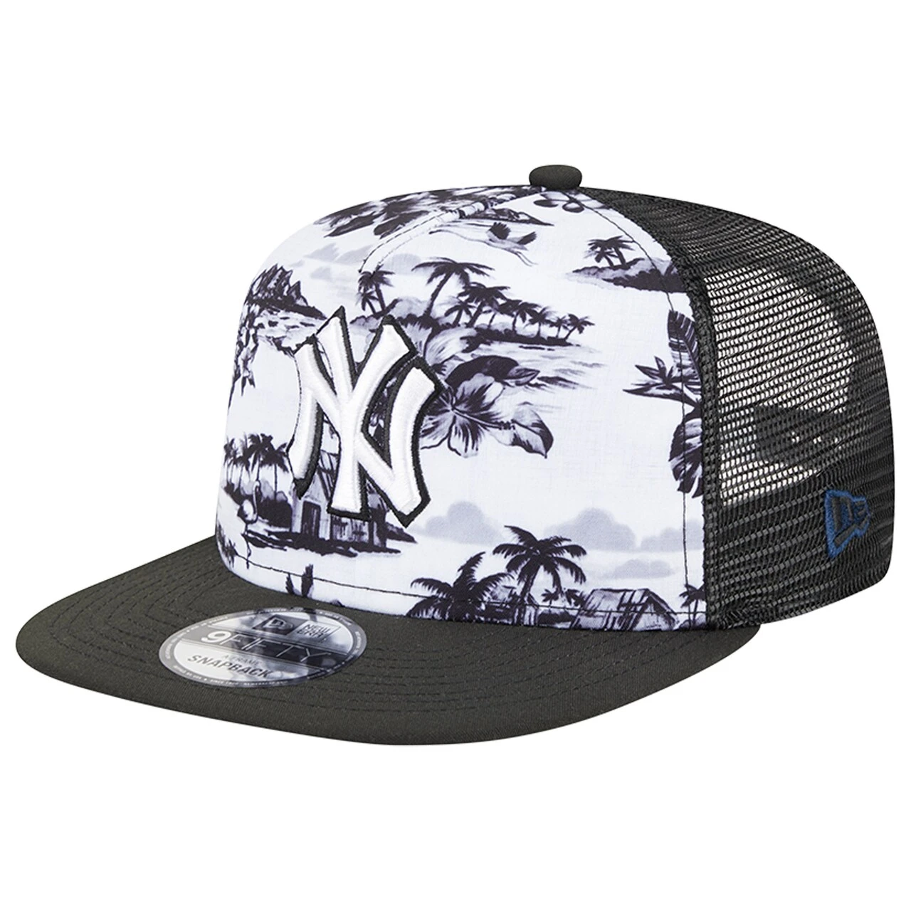 Men's New York Yankees New Era White/Black Vacay 2.0 A-Frame Trucker 9FIFTY Snapback Hat 3 Men's New York Yankees New Era White/Black Vacay 2.0 A-Frame Trucker 9FIFTY Snapback Hat