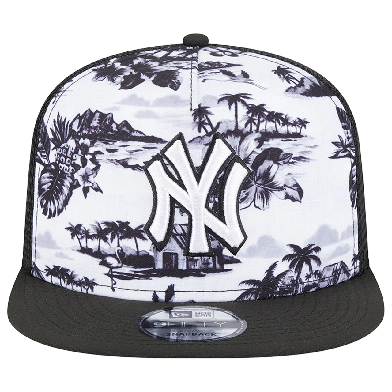Men's New York Yankees New Era White/Black Vacay 2.0 A-Frame Trucker 9FIFTY Snapback Hat 4 Men's New York Yankees New Era White/Black Vacay 2.0 A-Frame Trucker 9FIFTY Snapback Hat - Image 2