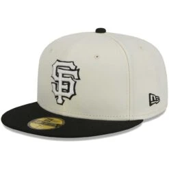 Men's San Francisco Giants New Era Stone/Black Chrome 59FIFTY Fitted Hat