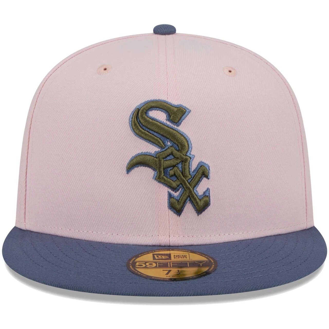 Men's Chicago White Sox New Era Pink/Blue Olive Undervisor 59FIFTY Fitted Hat 4 Men's Chicago White Sox New Era Pink/Blue Olive Undervisor 59FIFTY Fitted Hat - Image 2