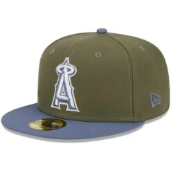 Men's Los Angeles Angels New Era Olive/Blue 59FIFTY Fitted Hat -CapNation Shop blue los angeles angels 59fifty fitted hat ss5 p 200013107pv 3u kjwzd7svuuhewtyfjog5v l02fzoedkndsmdsv0pn2