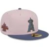Men's Los Angeles Angels New Era Pink/Blue Olive Undervisor 59FIFTY Fitted Hat -CapNation Shop blue los angeles angels olive undervisor 59fifty fitted hat ss5 p 200013157pv 1u 5oylv5twurhjfzxoohlwv qx0d6xyytrjffd6tjpza