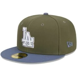 Men's Los Angeles Dodgers New Era Olive/Blue 59FIFTY Fitted Hat -CapNation Shop blue los angeles dodgers 59fifty fitted hat ss5 p 200013108pv 3u osemznhvzsqmal9hou5bv safraemtyoqgrcldguas