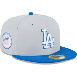 Men's Los Angeles Dodgers New Era Gray/Blue Dolphin 59FIFTY Fitted Hat
