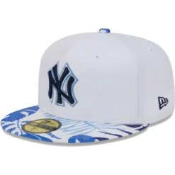 Men's New York Yankees New Era White/Blue Flamingo 59FIFTY Fitted Hat