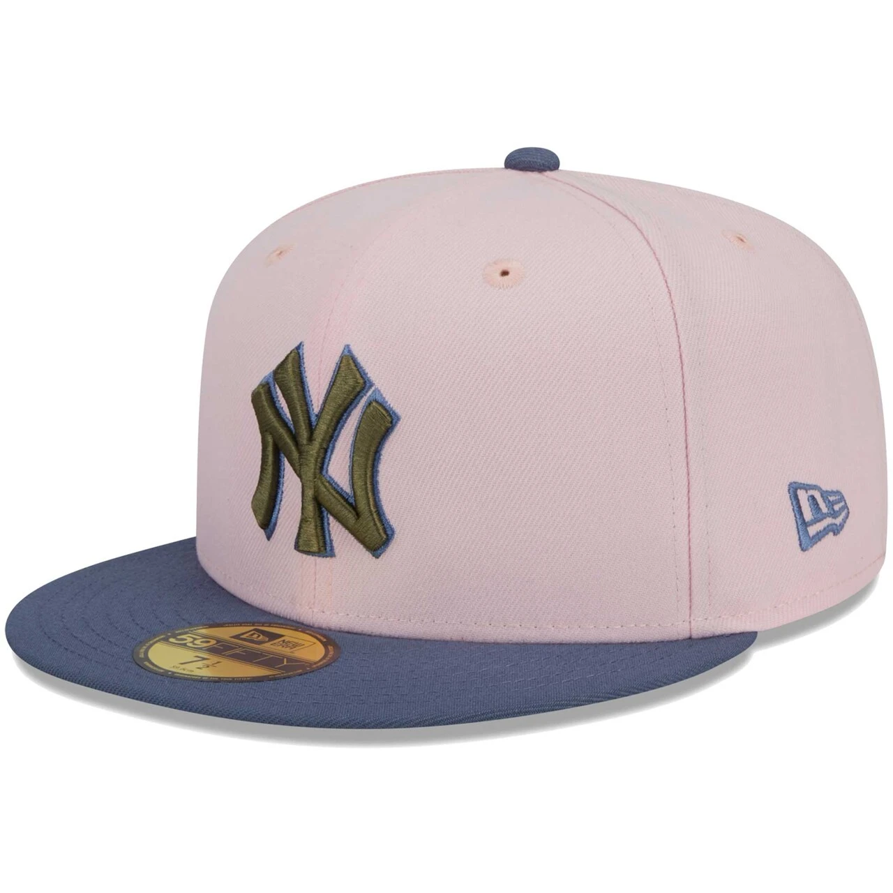 Men's New York Yankees New Era Pink/Blue Olive Undervisor 59FIFTY Fitted Hat 5 Men's New York Yankees New Era Pink/Blue Olive Undervisor 59FIFTY Fitted Hat - Image 3