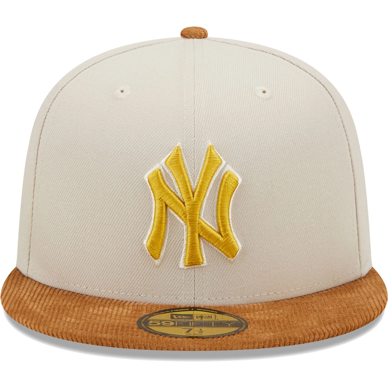 Men's New York Yankees New Era Cream/Brown Corduroy Visor 59FIFTY Fitted Hat 4 Men's New York Yankees New Era Cream/Brown Corduroy Visor 59FIFTY Fitted Hat - Image 2