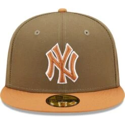 Men's New York Yankees New Era Olive/Brown Two-Tone Color Pack 59FIFTY Fitted Hat -CapNation Shop brown new york yankees two tone color pack 59fifty fitted hat pi4673000 altimages ff 4673460 f17056680cb8b63cfb8calt2 full