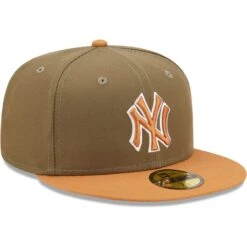 Men's New York Yankees New Era Olive/Brown Two-Tone Color Pack 59FIFTY Fitted Hat -CapNation Shop brown new york yankees two tone color pack 59fifty fitted hat pi4673000 altimages ff 4673460 f17056680cb8b63cfb8calt3 full