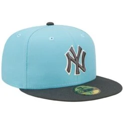 Men's New York Yankees New Era Light Blue/Charcoal Two-Tone Color Pack 59FIFTY Fitted Hat -CapNation Shop charcoal new york yankees two tone color pack 59fifty fitted hat pi4673000 altimages ff 4673461 3c3a5b11cee8f89c48bfalt3 full