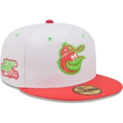 Men's Baltimore Orioles New Era White/Coral 1983 World Series Strawberry Lolli 59FIFTY Fitted Hat