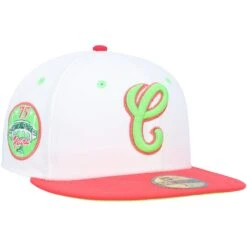 Men's Chicago White Sox New Era White/Coral Cooperstown Collection Comiskey Park 75th Anniversary Strawberry Lolli 59FIFTY Fitted Hat