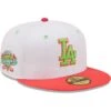 Men's Los Angeles Dodgers New Era White/Coral 100th Anniversary Strawberry Lolli 59FIFTY Fitted Hat -CapNation Shop coral los angeles dodgers 100th anniversary strawberry lolli 59fifty fitted hat ss5 p 4770958pv 1u nbelqhdr7hgj2eawhar3v qpd9i510cei4knhes88f