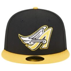 Men's Los Angeles Angels New Era Black/Gold 59FIFTY Fitted Hat -CapNation Shop gold los angeles angels 59fifty fitted hat ss5 p 200015977pv 2u drngaupxwgjw72zhgjrvv fptp6dqk5g3n8ase3fuq