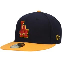 Men's Los Angeles Dodgers New Era Navy/Gold Primary Logo 59FIFTY Fitted Hat -CapNation Shop gold los angeles dodgers primary logo 59fifty fitted hat ss5 p 4937480pv 3u g0dohy85awmyhcnh19xhv 7et2n4w1x79frefd8unj