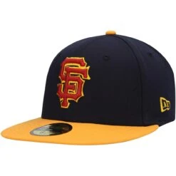 Men's San Francisco Giants New Era Navy/Gold Primary Logo 59FIFTY Fitted Hat -CapNation Shop gold san francisco giants primary logo 59fifty fitted hat ss5 p 4937490pv 3u sacyyta00lgeqztblhmqv 8bixbvpy4ott1tyqqvhd