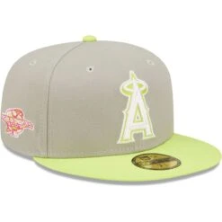 Men's Los Angeles Angels New Era Gray/Green 2002 World Series Cyber 59FIFTY Fitted Hat