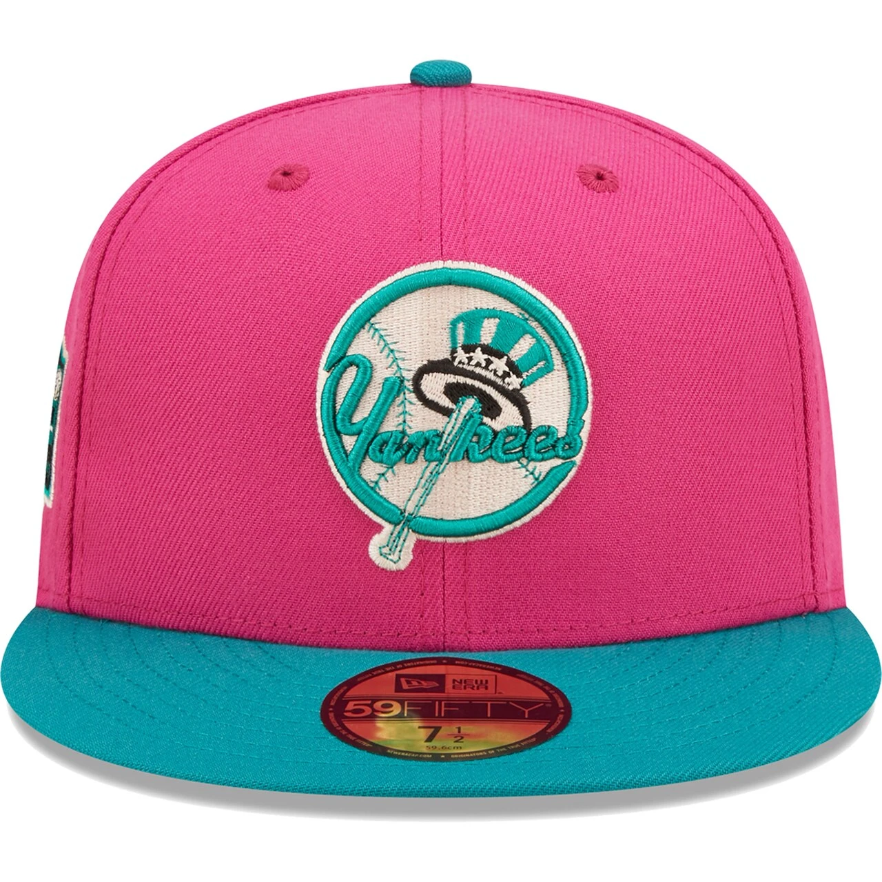 Men's New York Yankees New Era Pink/Green Cooperstown Collection Yankee Stadium Passion Forest 59FIFTY Fitted Hat 4 Men's New York Yankees New Era Pink/Green Cooperstown Collection Yankee Stadium Passion Forest 59FIFTY Fitted Hat - Image 2
