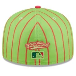 Men's New York Yankees New Era Pink/Green MLB X Big League Chew Wild Pitch Watermelon Flavor Pack 59FIFTY Fitted Hat -CapNation Shop green new york yankees mlb x big league chew wild pitch watermelon flavor pack 59fifty fitted hat pi4534000 altimages ff 4534238 73b59741427046d9cba7alt4 full