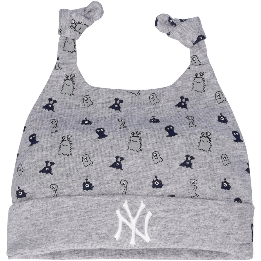 Infant New York Yankees New Era Heather Gray Critter Cuffed Knit Hat 3 Infant New York Yankees New Era Heather Gray Critter Cuffed Knit Hat