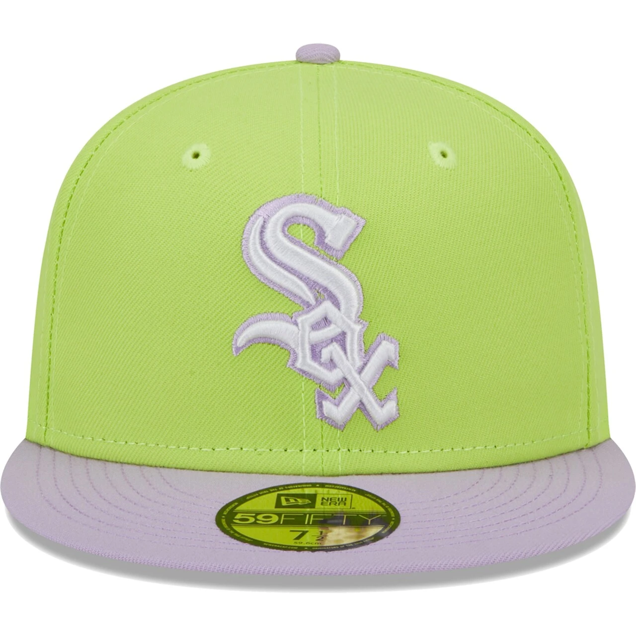 Men's Chicago White Sox New Era Neon Green/Lavender Spring Color Two-Tone 59FIFTY Fitted Hat 4 Men's Chicago White Sox New Era Neon Green/Lavender Spring Color Two-Tone 59FIFTY Fitted Hat - Image 2