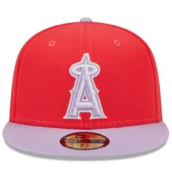 Men's Los Angeles Angels New Era Red/Lavender Spring Color Two-Tone 59FIFTY Fitted Hat -CapNation Shop lavender los angeles angels spring color two tone 59fifty fitted hat ss5 p 5000230pv 2u jspqxzn8rhpun2wivd2gv p9l9lsgrfn2jzdpd3lk9