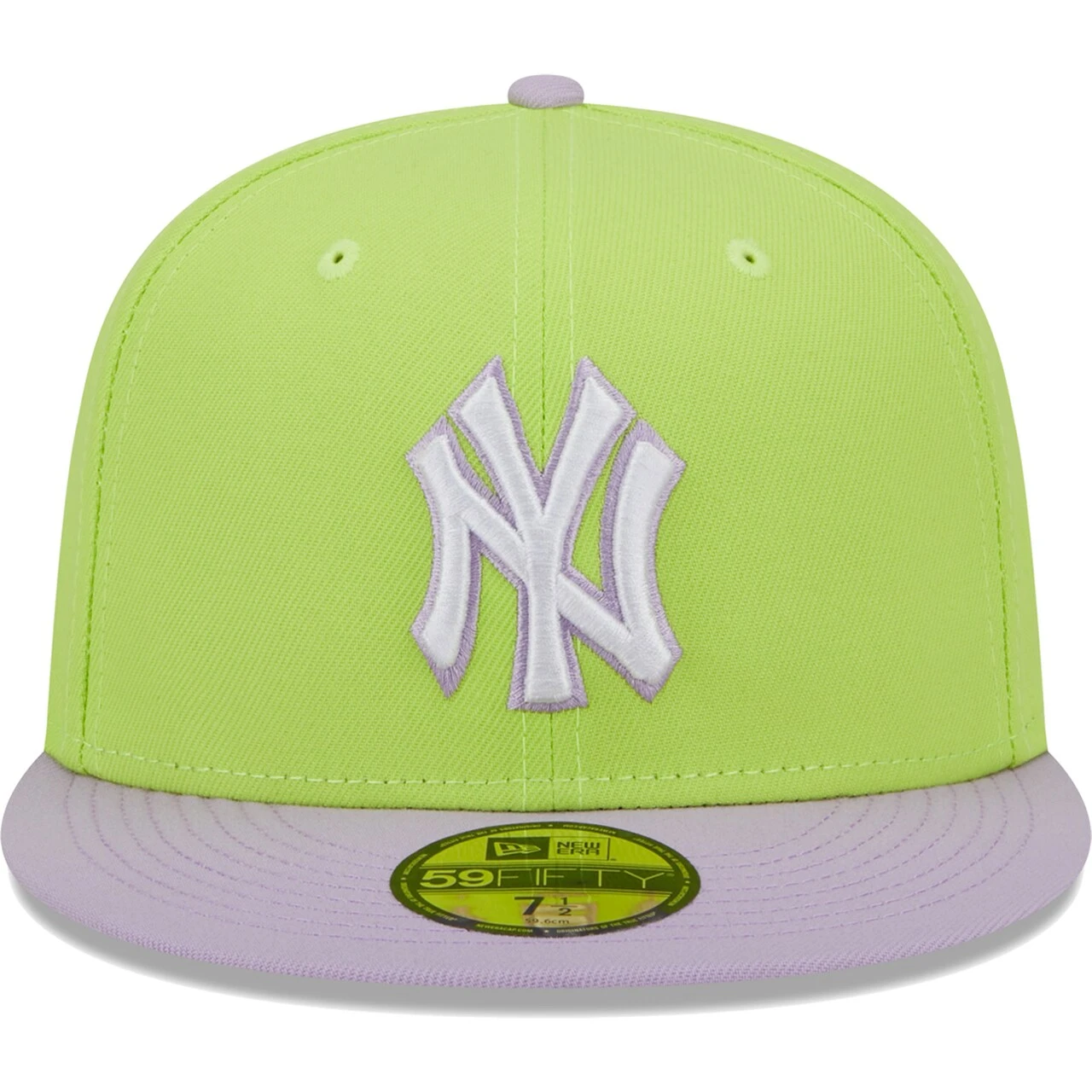 Men's New York Yankees New Era Neon Green/Lavender Spring Color Two-Tone 59FIFTY Fitted Hat 4 Men's New York Yankees New Era Neon Green/Lavender Spring Color Two-Tone 59FIFTY Fitted Hat - Image 2