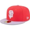 Men's San Francisco Giants New Era Red/Lavender Spring Color Two-Tone 59FIFTY Fitted Hat -CapNation Shop lavender san francisco giants spring color two tone 59fifty fitted hat ss5 p 5000267pv 1u zj8uudx8zcvbqg3hrquwv rvmdlpvcucqjm8ybaasm