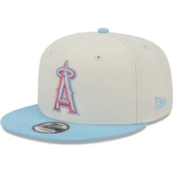 Men's Los Angeles Angels New Era Cream/Light Blue Spring Basic Two-Tone 9FIFTY Snapback Hat