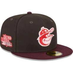 Men's Baltimore Orioles New Era Brown/Maroon Chocolate Strawberry 59FIFTY Fitted Hat