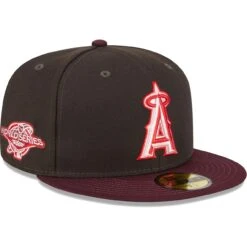 Men's Los Angeles Angels New Era Brown/Maroon Chocolate Strawberry 59FIFTY Fitted Hat