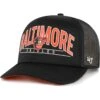 Men's Baltimore Orioles '47 Black Backhaul Foam Trucker Snapback Hat -CapNation Shop mens 47 black baltimore orioles backhaul foam trucker snapback hat ss5 p 5015151pv 1u kbobx6nhq3syli2popruv ovul8uguxhnbgvs65c8o