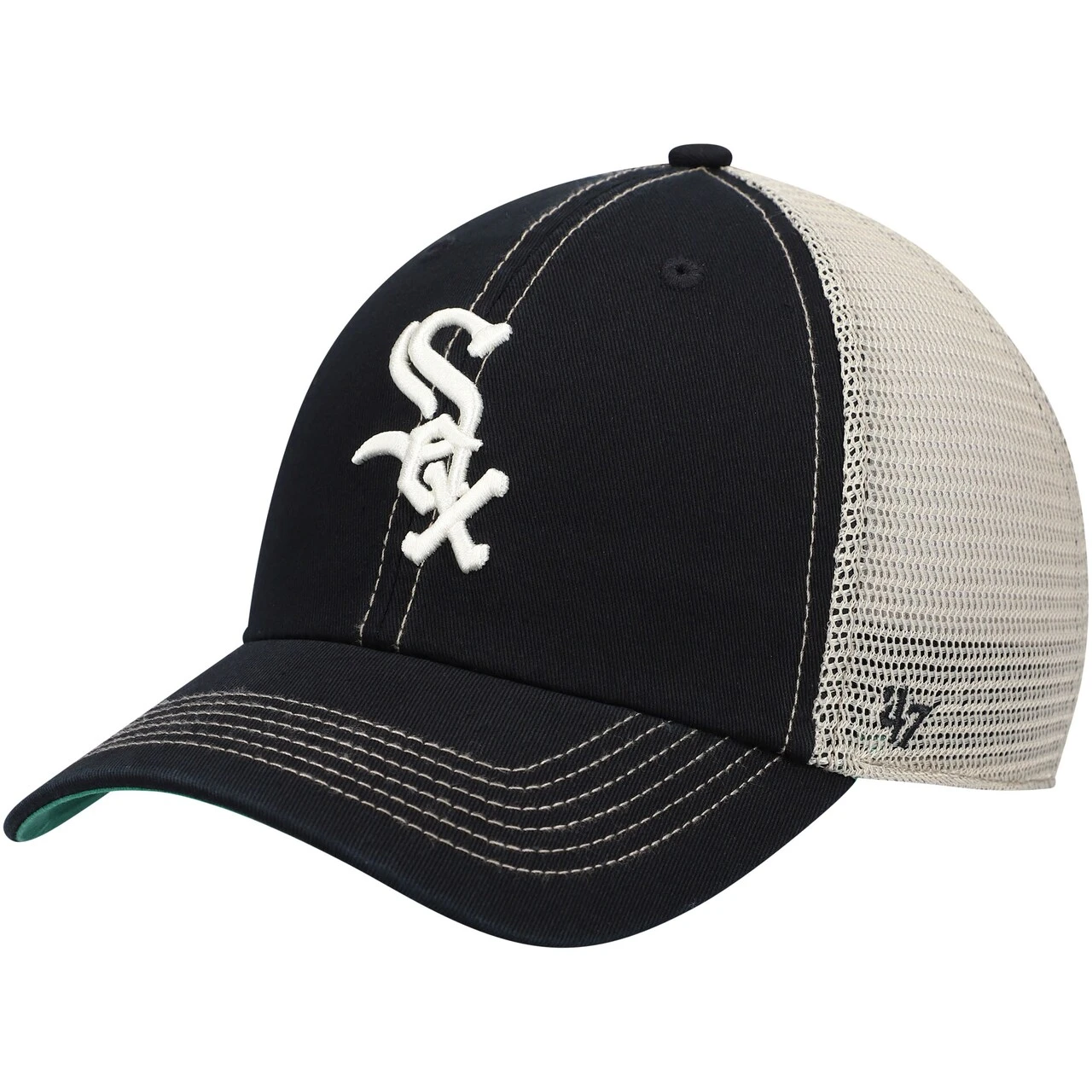 Men's Chicago White Sox '47 Black Trawler Clean Up Trucker Snapback Hat 3 Men's Chicago White Sox '47 Black Trawler Clean Up Trucker Snapback Hat