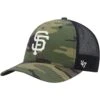 Men's San Francisco Giants '47 Camo Trucker Snapback Hat -CapNation Shop mens 47 camo san francisco giants trucker snapback hat ss5 p 200021202pv 1u j00fsd6xbosqqxlqfl4xv pzleyuv72jalemkapkwr