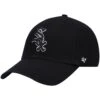 Men's Chicago White Sox '47 Black On Black Logo Clean Up Adjustable Hat -CapNation Shop mens 47 chicago white sox black on black logo clean up adjustable hat pi4701000 altimages ff 4701677 2618c2700511f3f37f93alt1 full