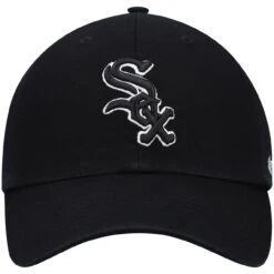 Men's Chicago White Sox '47 Black On Black Logo Clean Up Adjustable Hat -CapNation Shop mens 47 chicago white sox black on black logo clean up adjustable hat pi4701000 altimages ff 4701677 2618c2700511f3f37f93alt2 full