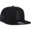 Men's Los Angeles Angels '47 Black On Black Sure Shot Captain Snapback Hat -CapNation Shop mens 47 los angeles angels black on black sure shot captain snapback hat ss5 p 200021579pv 1u ynzy3oalwxrdjt9cbcupv 9fhvd6tshbrrd3uoiqvv