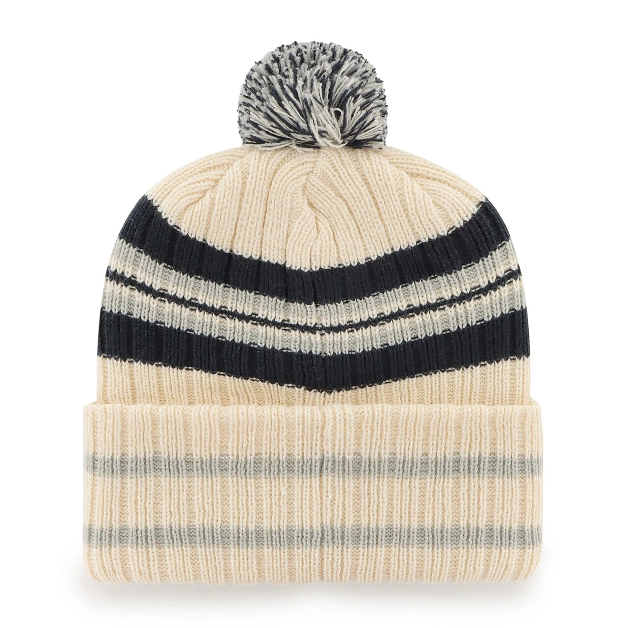 Men's New York Yankees '47 Natural Home Patch Cuffed Knit Hat With Pom 4 Men's New York Yankees '47 Natural Home Patch Cuffed Knit Hat With Pom - Image 2