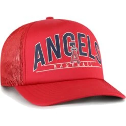 Men's Los Angeles Angels '47 Red Backhaul Foam Trucker Snapback Hat -CapNation Shop mens 47 red los angeles angels backhaul foam trucker snapback hat ss5 p 5015137pv 3u zss2hkdmrmaf4ps8xynev cb8wn9s4xcj7alipk9tf