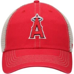 Men's Los Angeles Angels '47 Red Trawler Clean Up Trucker Snapback Hat -CapNation Shop mens 47 red los angeles angels trawler clean up trucker snapback hat pi4701000 altimages ff 4701704 b51ebc31aeb4ea8b2cbdalt2 full