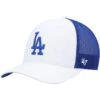 Men's Los Angeles Dodgers '47 White Secondary Trucker Snapback Hat -CapNation Shop mens 47 white los angeles dodgers secondary trucker snapback hat ss5 p 4925896pv 1u 1rxcx0xomejtlqfeq6evv ushggiobu0szayshxclc
