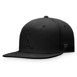 Men's Los Angeles Angels Fanatics Branded Black On Black Snapback Hat